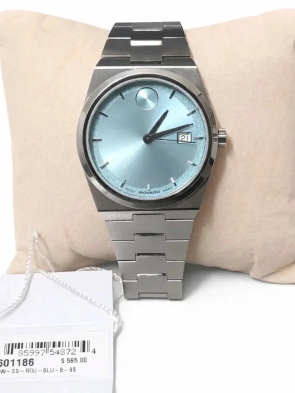 Movado Bold Womens Swiss Quartz Watch Rose Gold Tone Mesh Bracelet Pink Dial
